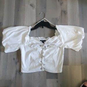 White crop top forever 21